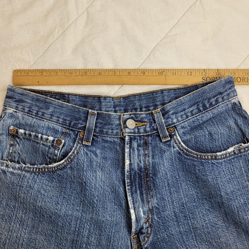 Levi's 550 Relaxed Long Shorts Women's 10 Denim Classic Mom High Waisted Vintage - Picture 3 of 13